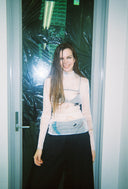 1999 Silk Mesh Top - DJCS Rote Flora Print