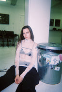 1999 Silk Mesh Top - DJCS Rote Flora Print