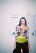 1999 Silk Mesh Top - Aliyah Winter Rage Print