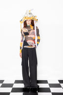 1999 Silk Mesh Top - Priscilla Rose Howe Print