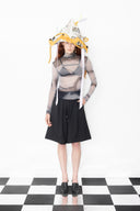 1999 Silk Mesh Top - Mysterious 20's Woman Print