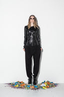 X-Ray Long Sleeve Leather Top