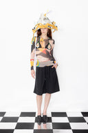 Trance Silk Mesh Top - Priscilla Rose Howe Print