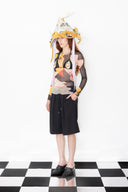 Trance Silk Mesh Top - Priscilla Rose Howe Print