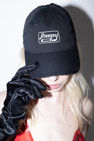 Jimmy D Logo Cap - White on black