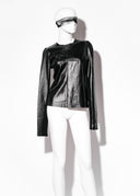 X-Ray Long Sleeve Leather Top