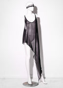 Long Sabre Silk Top - Black