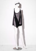 Long Sabre Silk Top - Black