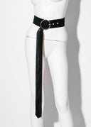 Belt with Round Buckle - Black