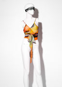 Skin Show Wrap Top - Makeup.Grafitti.Wav Print