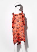 Ruffled Layla Dress - Fried Chicken Print