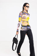 1999 Mesh Top - Aliyah Winter Rage Print